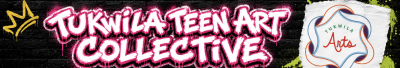 Grafitti lettering reading "Tukwila Teen Art Collective"